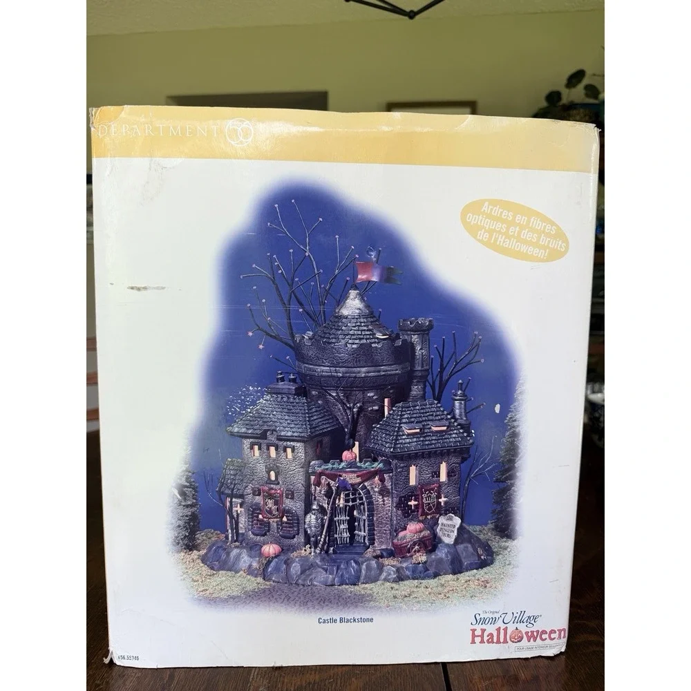 Dept. 56 Original Snow Village Halloween Castle Blackstone Lights & Sounds Work!